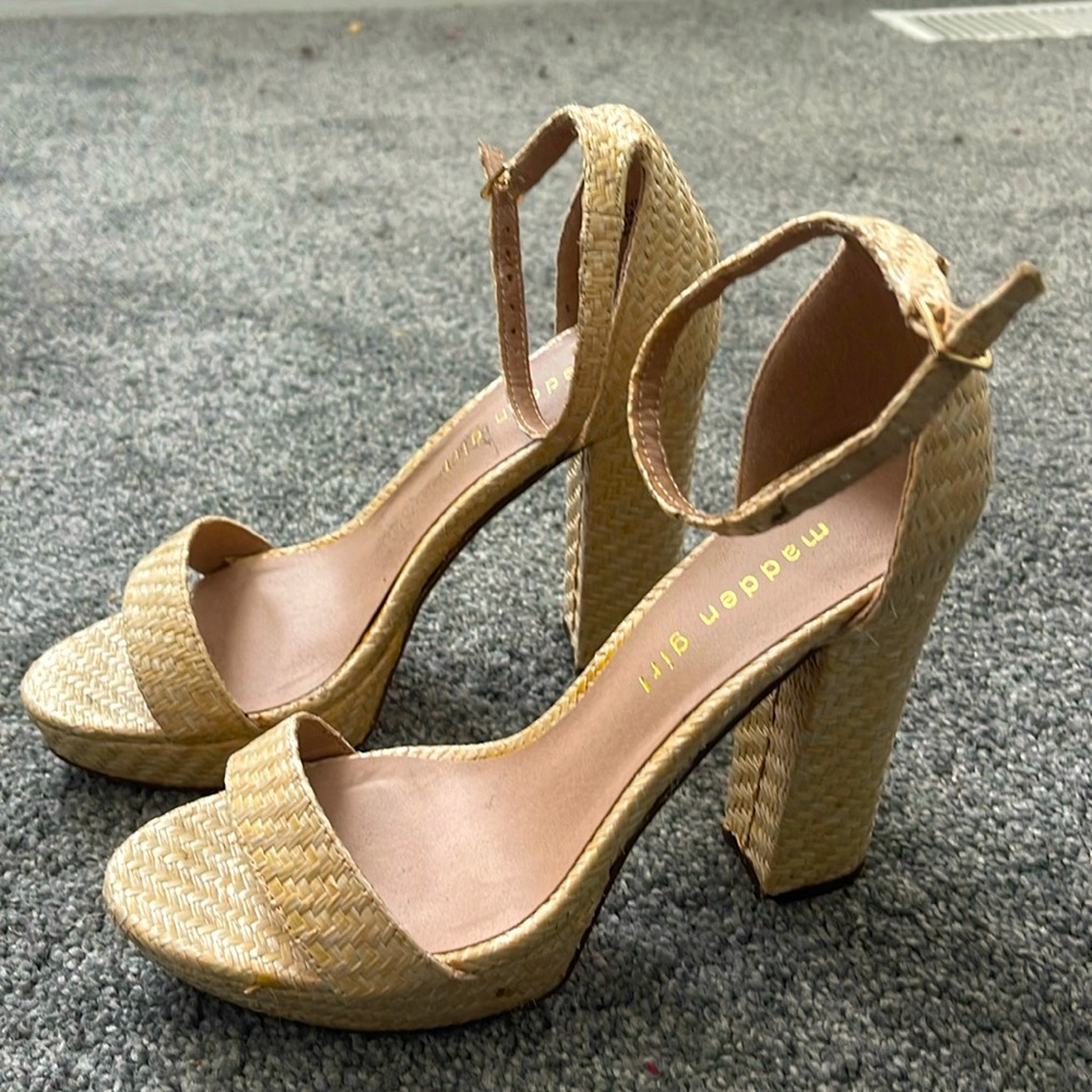 Madden Girl Tan Sandals /  Open Toe Heels